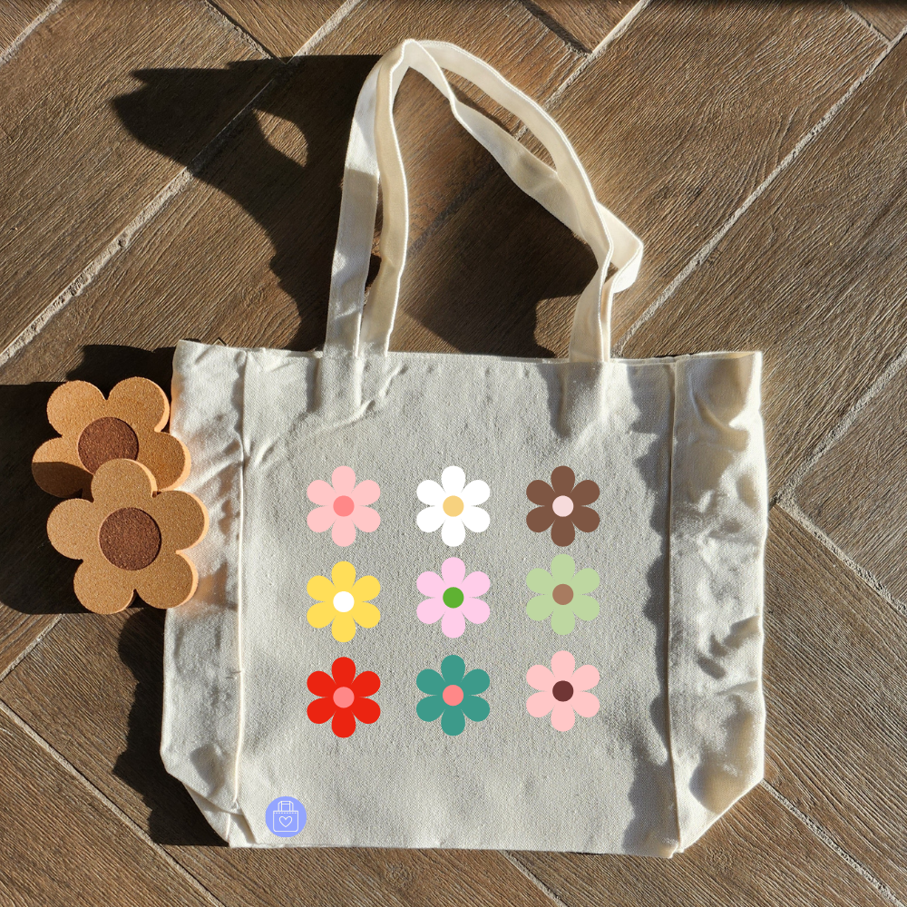 RETRO FLOWERS TOTE